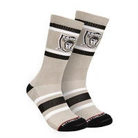 Chaussettes mi-mollet à rayures rétro pour homme Mitchell & Ness Oakland Raiders grises