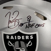 Tim Brown Oakland Raiders Autographed Riddell Speed Authentic Helmet with "HOF 2015" Inscription