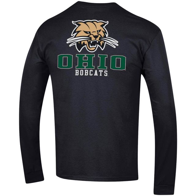T-shirt à manches longues Champion Ohio Bobcats Team Stack pour homme, noir