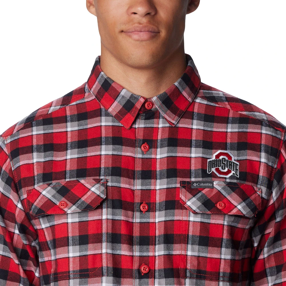 Columbia  Scarlet Ohio State Buckeyes Flare Gun Flannel Long Sleeve Shirt