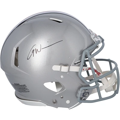 Casque authentique Riddell Speed ​​autographié par Garrett Wilson Ohio State Buckeyes