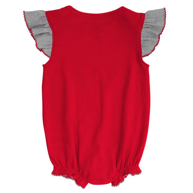 Ensemble bavoir et chaussons pour nouveau-né bébé Scarlet/Heather Grey Ohio State Buckeyes All The Love