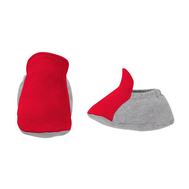 Ensemble bavoir et chaussons pour nouveau-né bébé Scarlet/Heather Grey Ohio State Buckeyes All The Love