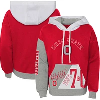 Girls Youth Scarlet Ohio State Buckeyes True Fan Soft Fleece Pullover Hoodie