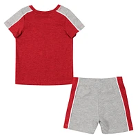 Ensemble t-shirt et short Norman Colosseum Scarlet/Heather Grey Ohio State Buckeyes pour bébé