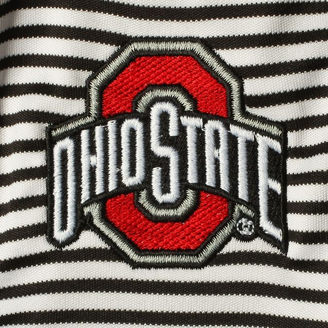 Infant Garb Noir/Blanc Ohio State Buckeyes Carson Body rayé à manches courtes