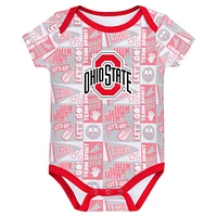 Infant Ohio State Buckeyes Sunday Comics 3-Pack Bodysuit Set