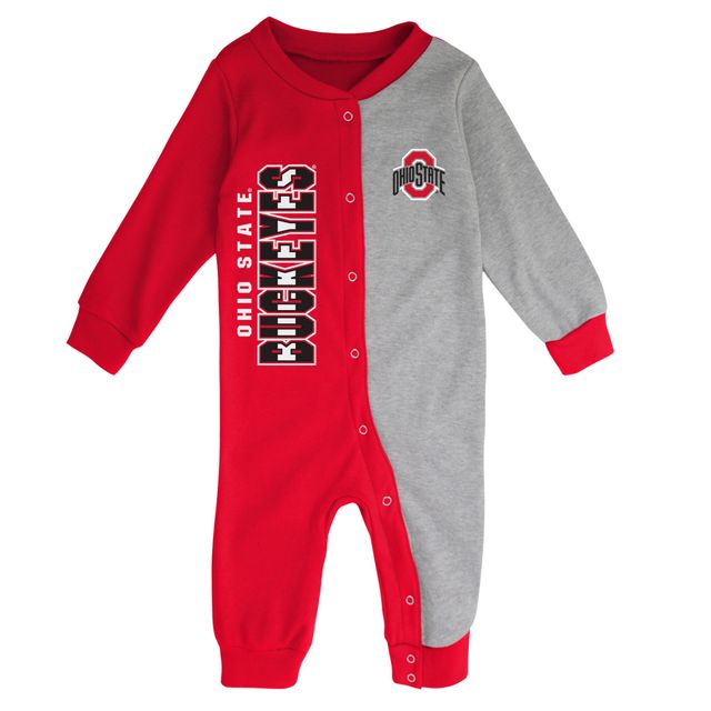 Infant Scarlet/Heather Grey Ohio State Buckeyes Halftime Two-Tone Sleeper