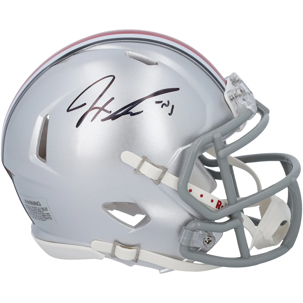 Jaxon Smith-Njigba Ohio State Buckeyes Autographed Riddell Speed Mini Helmet