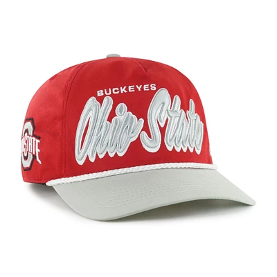 Casquette ajustable Dropshadow Rope Hitch Scarlet Ohio State Buckeyes '47 pour homme