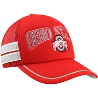 Casquette réglable de camionneur à bande latérale '47 Scarlet Ohio State Buckeyes pour hommes