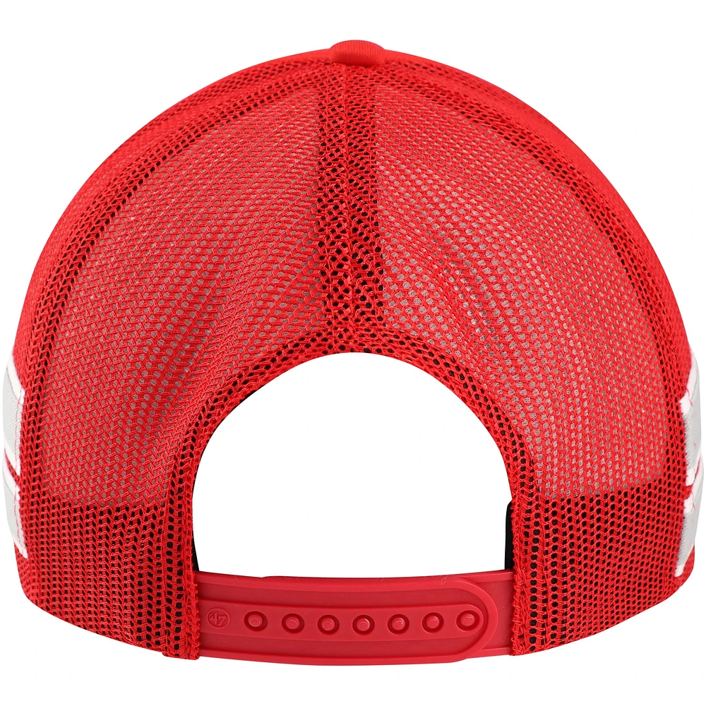 Casquette réglable de camionneur à bande latérale '47 Scarlet Ohio State Buckeyes pour hommes