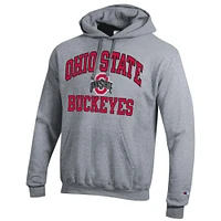 Men's Champion Heather Gray Ohio State Buckeyes High Motor Pullover Hoodie