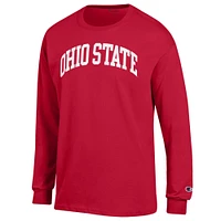 Men's Champion  Scarlet Ohio State Buckeyes Basic Arch Long Sleeve T-Shirt