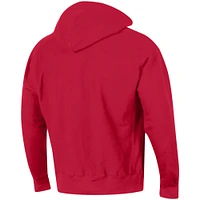 Men's Champion Scarlet Ohio State Buckeyes Team Arch Reverse Weave Pullover Hoodie