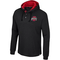 Men's Colosseum Black Ohio State Buckeyes Affirmative Thermal Hoodie Long Sleeve T-Shirt