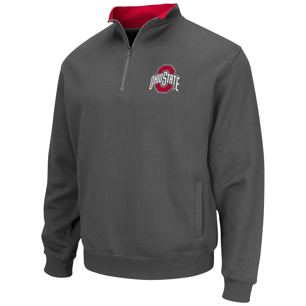 Men's Colosseum Charcoal Ohio State Buckeyes Tortugas Team Logo Quarter-Zip Jacket