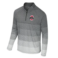 Men's Colosseum  Gray Ohio State Buckeyes AI Striped Mesh Quarter-Zip Raglan Windshirt