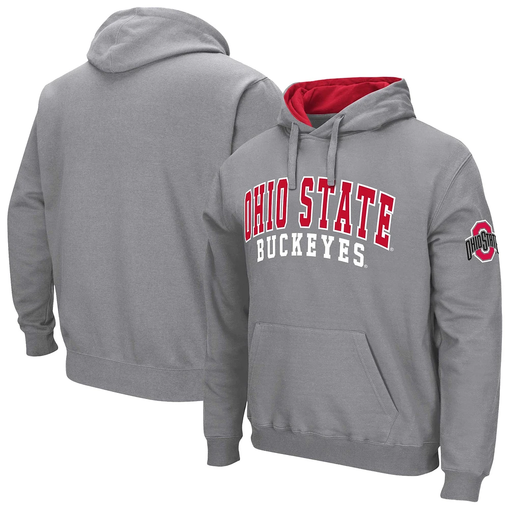 Men's Colosseum Gray Ohio State Buckeyes Double Arch Pullover Hoodie