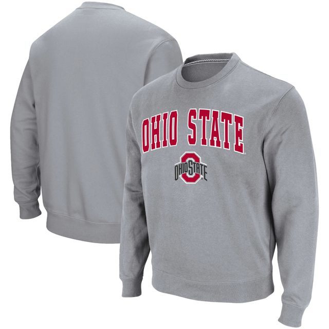 Sweat-shirt en sergé Colosseum Ohio State Buckeyes Team Arch & Logo Tackle gris chiné pour homme