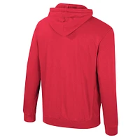 Men's Colosseum Scarlet Ohio State Buckeyes Big & Tall Cap E-Tan Pullover Hoodie