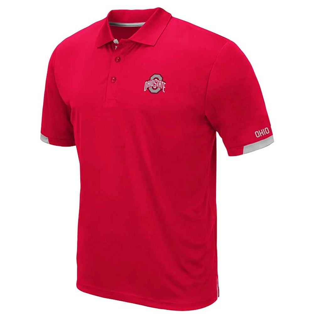 Men's Colosseum Scarlet Ohio State Buckeyes Big & Tall Santry Polo
