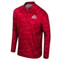 Men's Colosseum Scarlet Ohio State Buckeyes Carson Raglan Quarter-Zip Jacket