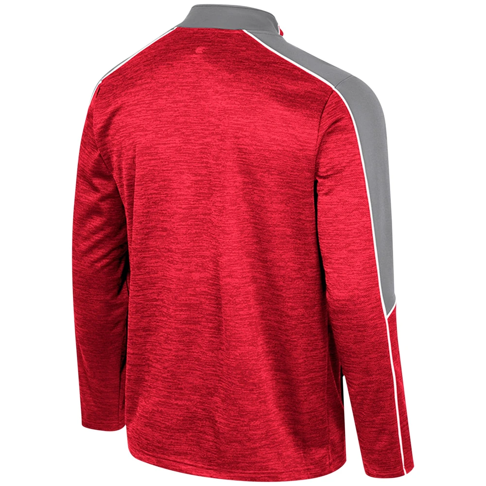 Men's Colosseum Scarlet Ohio State Buckeyes Marled Half-Zip Jacket