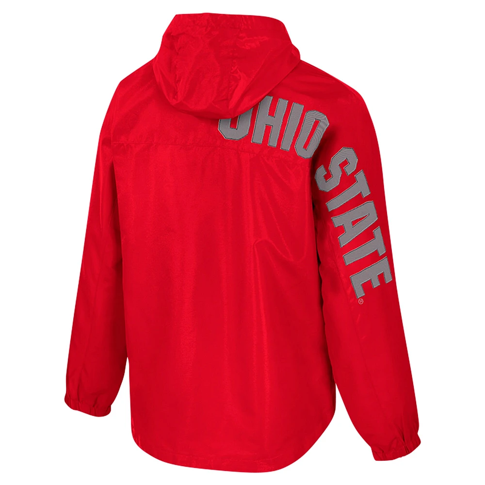 Men's Colosseum  Scarlet Ohio State Buckeyes Reloaded Anorak Half-Zip Jacket