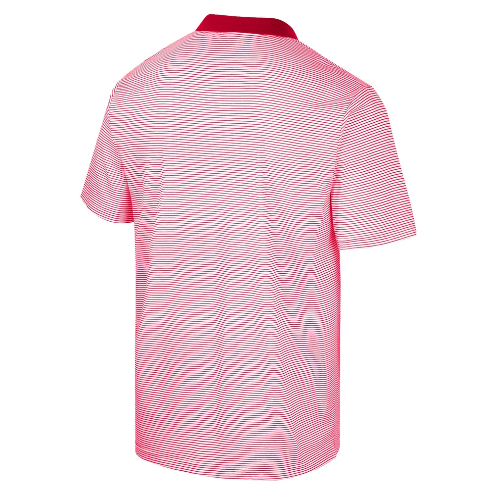 Men's Colosseum White/Scarlet Ohio State Buckeyes Print Stripe Polo