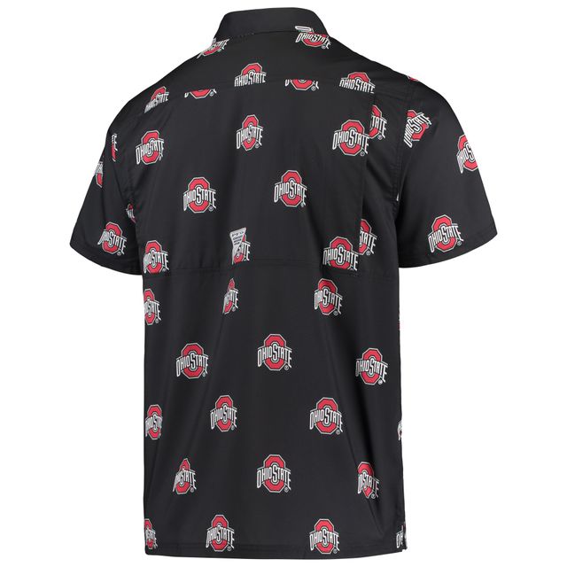 Chemise boutonnée Columbia Ohio State Buckeyes Super Slack Tide Omni-Shade pour homme, noir