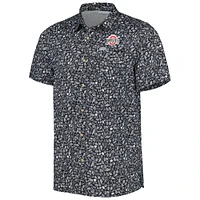 Men's Columbia Black Ohio State Buckeyes Super Slack Tide Omni-Shade Team Button-Up Shirt