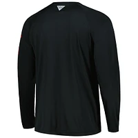 Men's Columbia Black Ohio State Buckeyes Terminal Tackle Omni-Shade Raglan Long Sleeve T-Shirt
