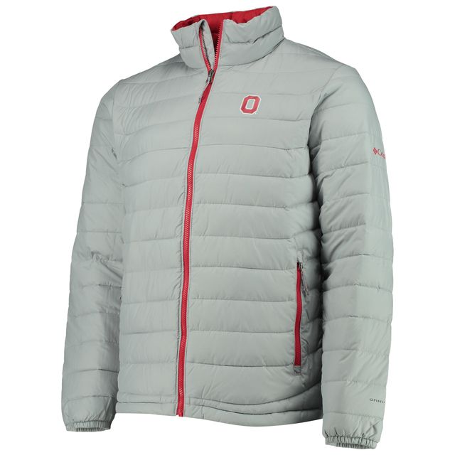 Columbia Grey Ohio State Buckeyes Powder Lite Omni-Heat Reflective Full-Zip Jacket