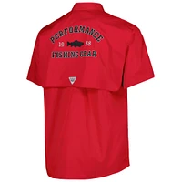 Men's Columbia Scarlet Ohio State Buckeyes Bonehead Button-Up Shirt
