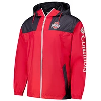 Men's Columbia Scarlet Ohio State Buckeyes Flash Challenger II Omni-Shade Full-Zip Windbreaker Jacket