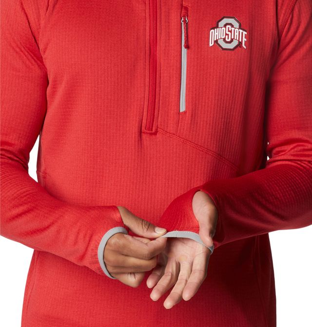 Columbia Scarlet Ohio State Buckeyes Park View Haut à demi-glissière Omni-Wick pour homme