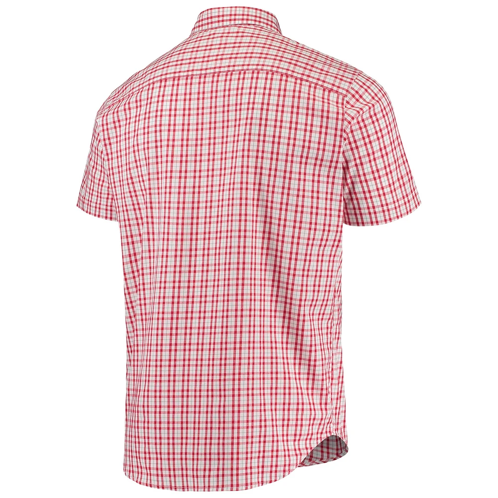 Men's Columbia Scarlet Ohio State Buckeyes Rapid Rivers Logo Button-Down Shirt