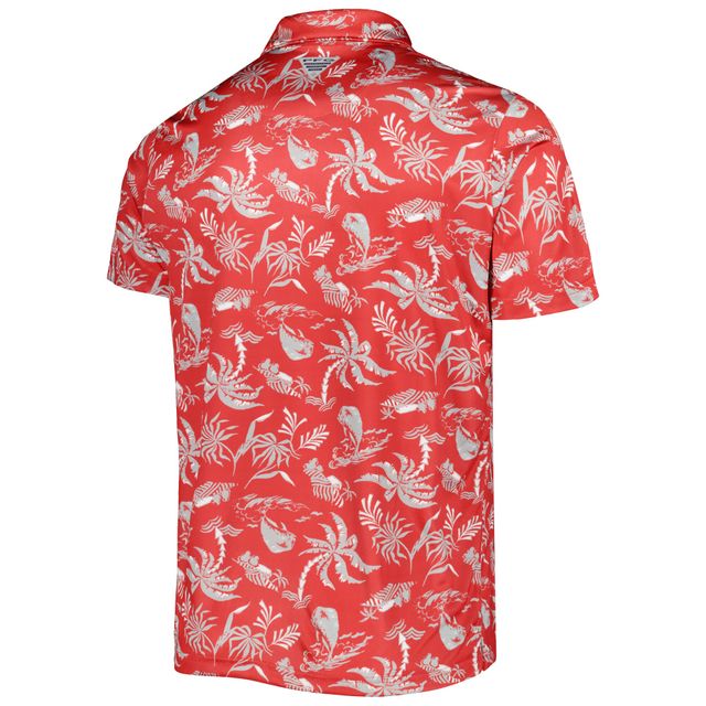 Polo omnicolore Columbia Scarlet Ohio State Buckeyes Super Terminal Tackle pour homme