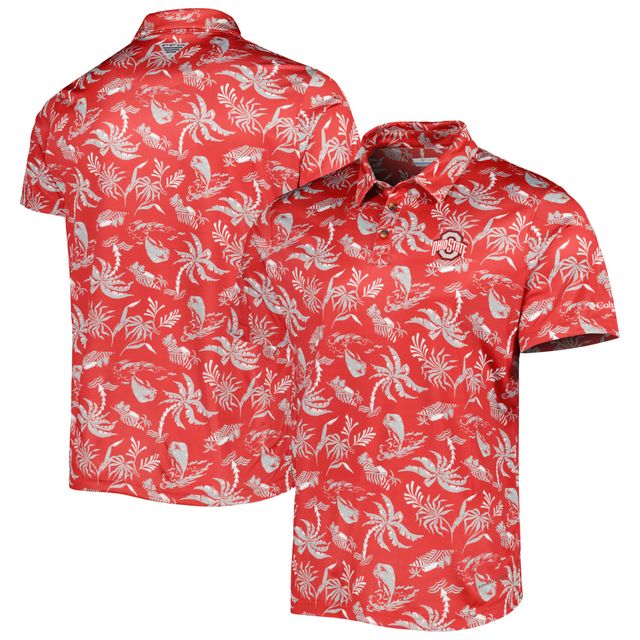 Polo omnicolore Columbia Scarlet Ohio State Buckeyes Super Terminal Tackle pour homme