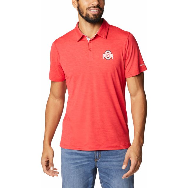Polo Columbia Scarlet Ohio State Buckeyes Tech Trail Omni-Shade pour homme