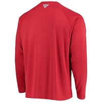 Men's Columbia Scarlet Ohio State Buckeyes Terminal Tackle Omni-Shade Raglan Long Sleeve T-Shirt