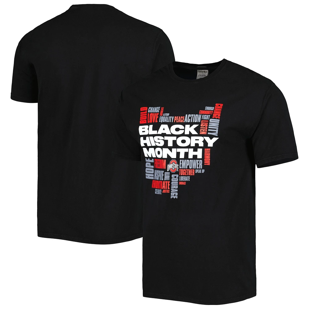 T-shirt de basketball ComfortWash noir Ohio State Buckeyes Black History Month pour homme