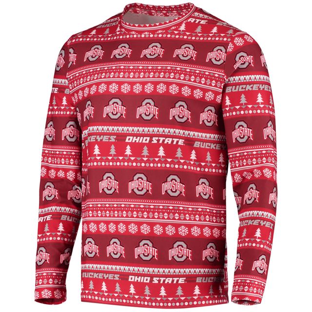 Concepts Sport Scarlet Ohio State Buckeyes Ugly Sweater Knit Haut à manches longues et ensemble pantalon