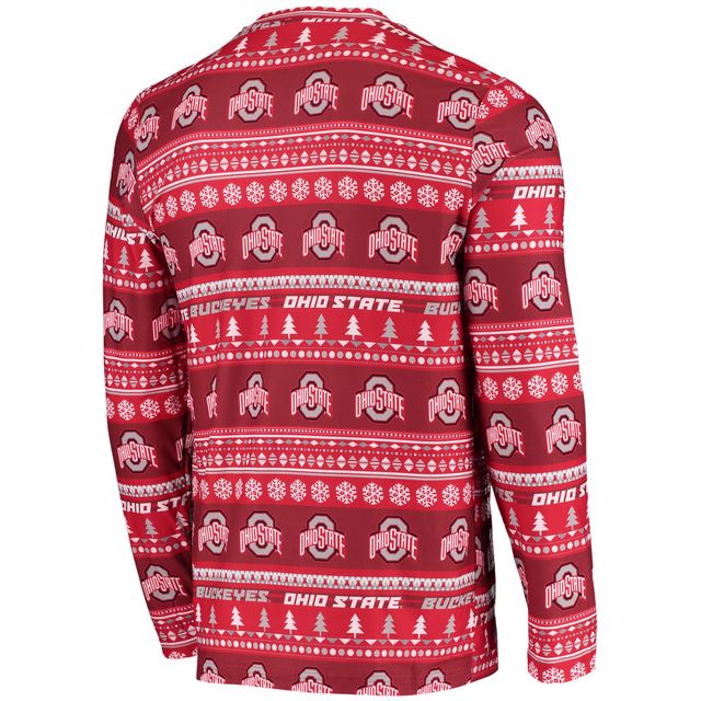 Concepts Sport Scarlet Ohio State Buckeyes Ugly Sweater Knit Haut à manches longues et ensemble pantalon
