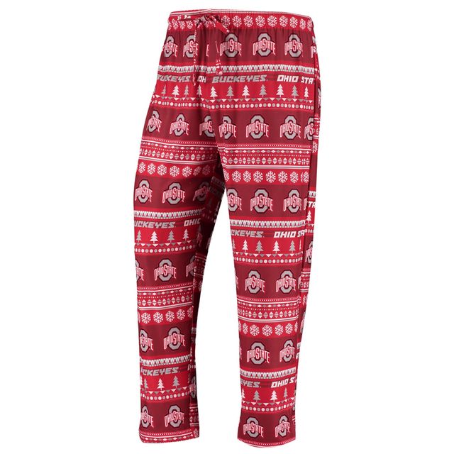 Concepts Sport Scarlet Ohio State Buckeyes Ugly Sweater Knit Haut à manches longues et ensemble pantalon
