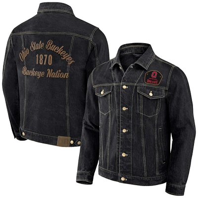 Collection Darius Rucker pour homme par Fanatics - Veste en jean boutonnée Ohio State Buckeyes noire