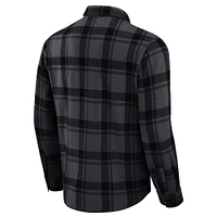 Men's Darius Rucker Collection by Fanatics Black Ohio State Buckeyes Relaxed Fit Plaid Button-Up Shirt