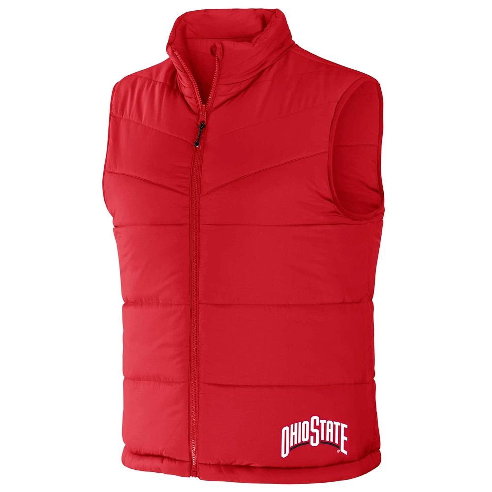 Men's Darius Rucker Collection by Fanatics Scarlet/Gray Ohio State Buckeyes Colorblocked Full-Zip Reversible Vest