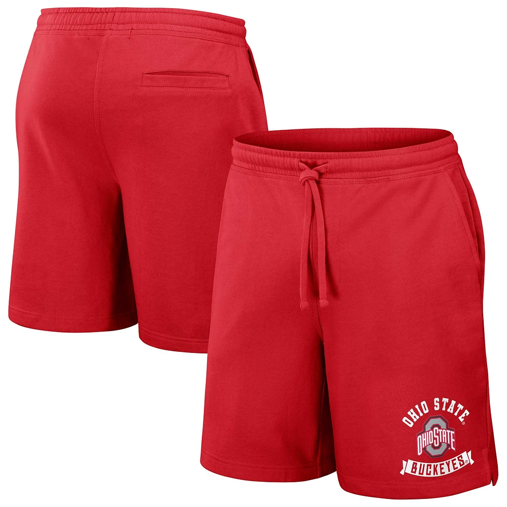 Collection Darius Rucker pour homme par Fanatics Scarlet Ohio State Buckeyes Logo Shorts